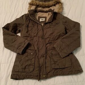 Y2K YMI Women's green Jacket with Faux Fur Hood